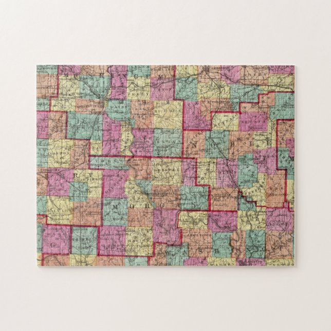 Ohio Counties Jigsaw Puzzle (Horizontal)
