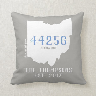 Ohio Custom Town Zip Code Home Pillow