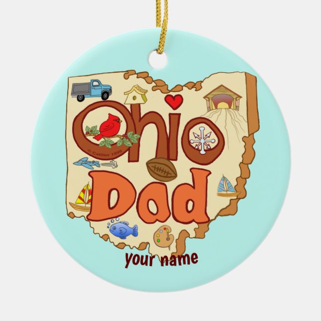 Ohio Dad  Ceramic Ornament (Front)