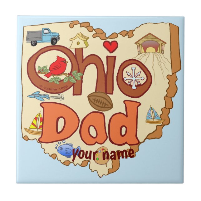 Ohio Dad  Ceramic Tile (Front)