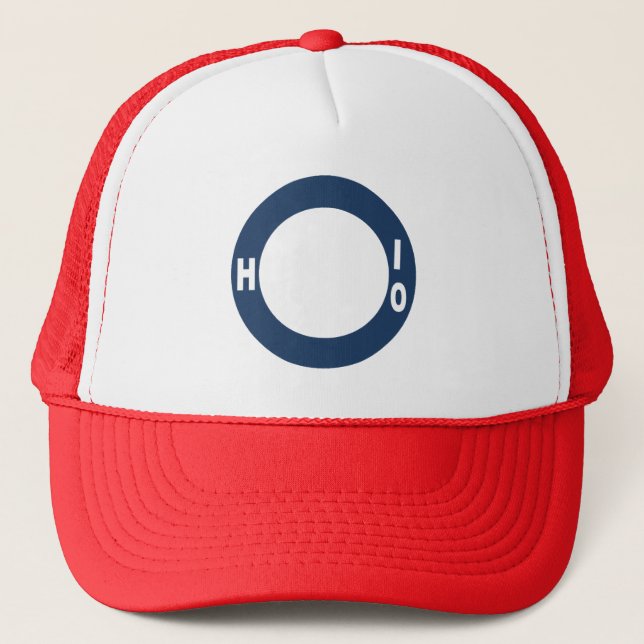 Ohio design red white blue trucker hat (Front)