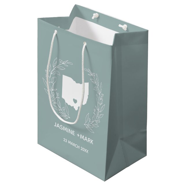  Ohio destination wedding favors custom name Medium Gift Bag (Front Angled)