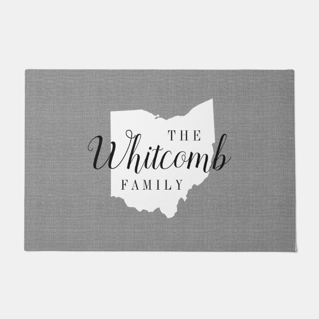 Ohio Family Monogram State Doormat (Front)