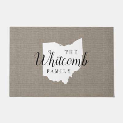 Georgia Silhouette Faux Burlap Hand Lettering Doormat Zazzle Com