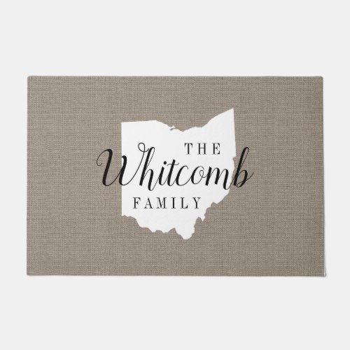 Ohio Family Monogram State Doormat