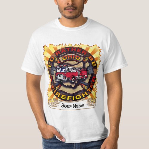 Ohio Fireman custom name t_shirt