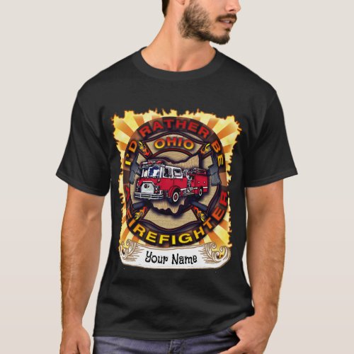 Ohio Fireman custom name t_shirt