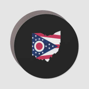 Ohio flag and map car magnet