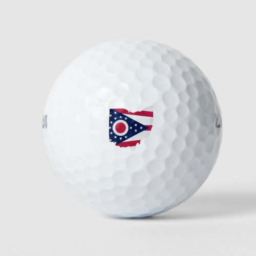 Ohio flag and map golf balls