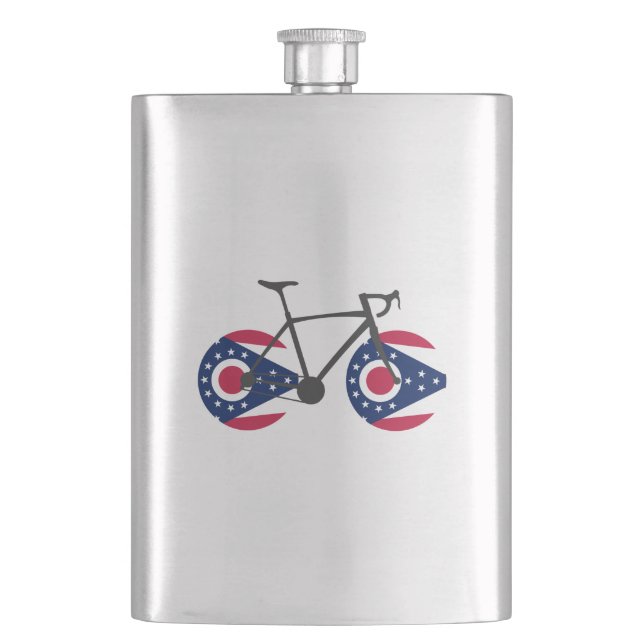 Ohio Flag Cycling Flask (Front)