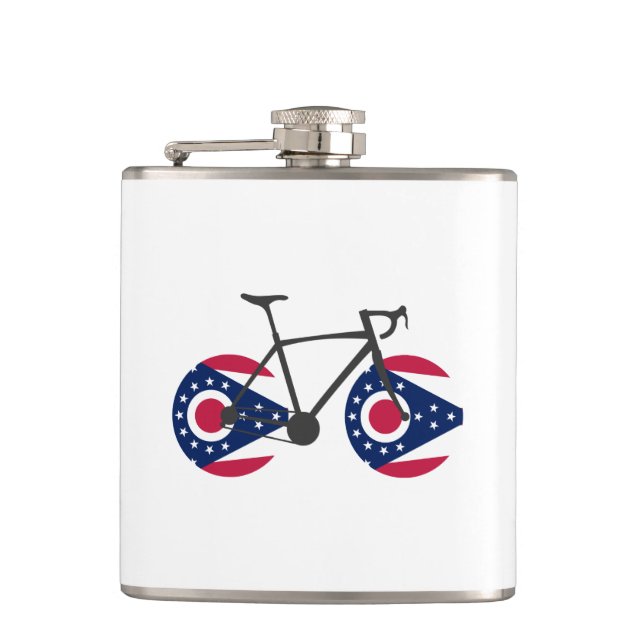 Ohio Flag Cycling Flask (Front)