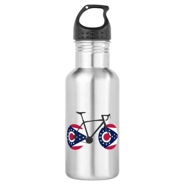 Ohio Flag Cycling Stainless Steel Water Bottle (Front)