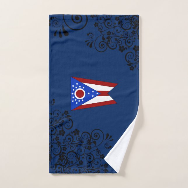Ohio flag hand towel  (Hand Towel)