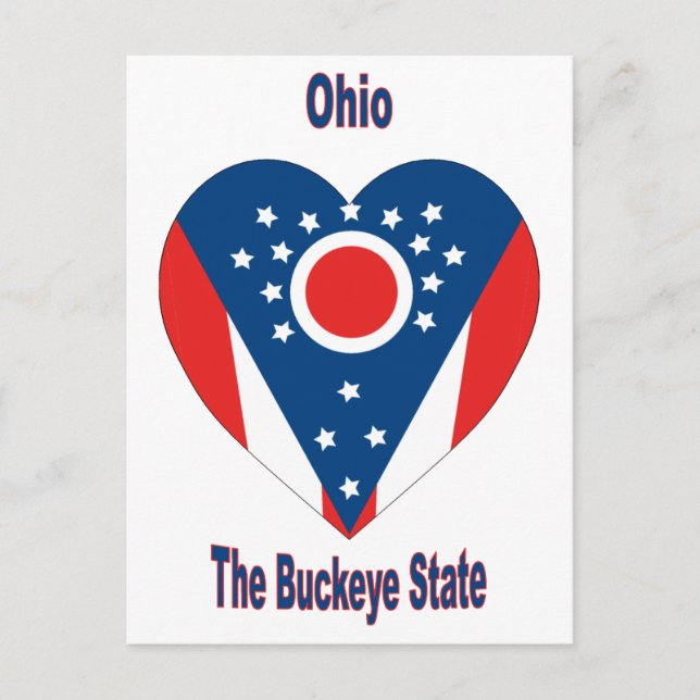 Ohio Flag Heart Postcard (Front)
