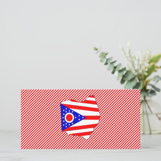 Ohio Flag Map (Standing Front)