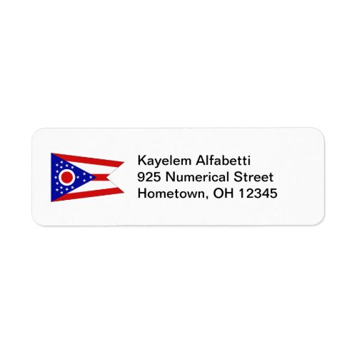 Ohio Flag Return Address Label