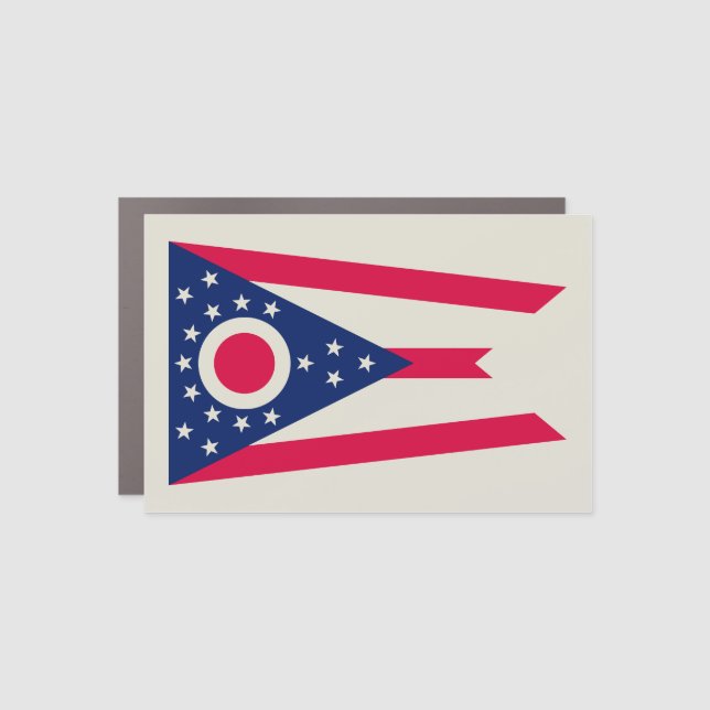 Ohio Flag: The Buckeye State Banner Car Magnet (Front)
