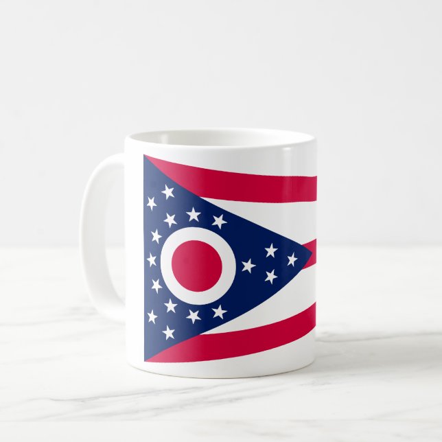 Ohio Flag: The Buckeye State Banner Coffee Mug (Front Left)