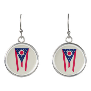 Ohio Flag: The Buckeye State Banner Earrings