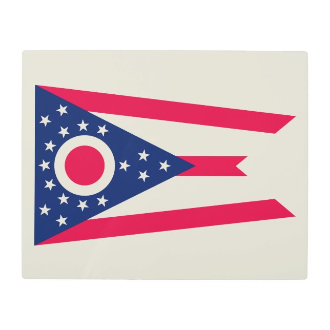 Ohio Flag: The Buckeye State Banner Metal Print (Front)