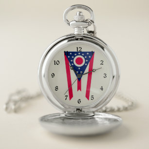 Ohio Flag: The Buckeye State Banner Pocket Watch