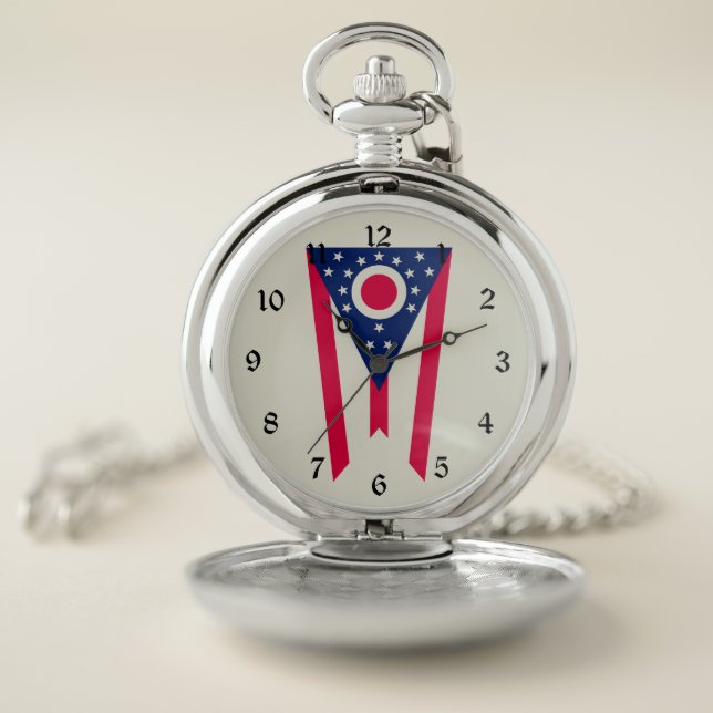 Ohio Flag: The Buckeye State Banner Pocket Watch (Inside)
