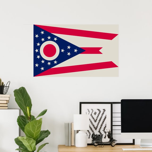Ohio Flag: The Buckeye State Banner Poster (Home Office)