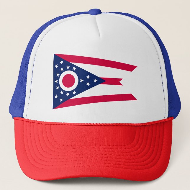 Ohio Flag: The Buckeye State Banner Trucker Hat (Front)