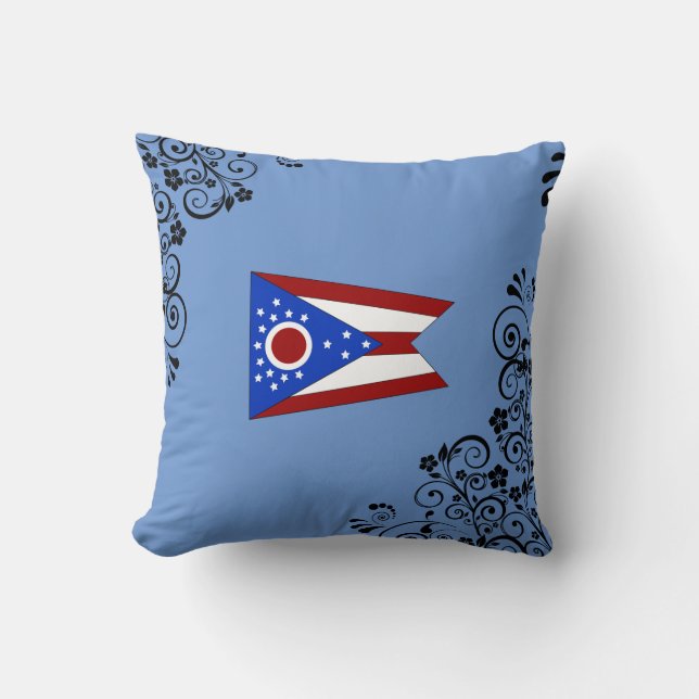 Ohio flag throw pillow (Front)