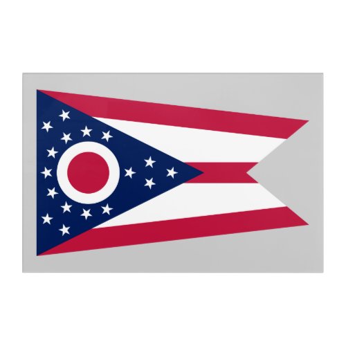 Ohio Flag US State Buckeye on American silver Acrylic Print