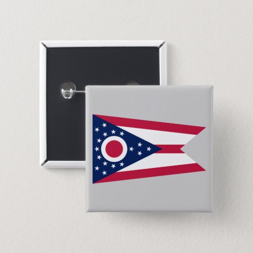 Ohio Flag US State Buckeye on American silver Button