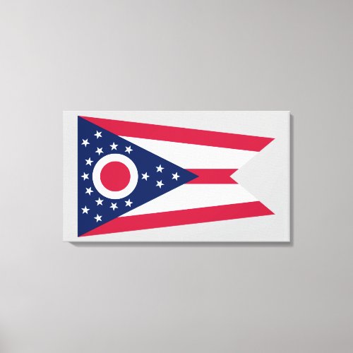 Ohio Flag US State Buckeye on American silver Canvas Print