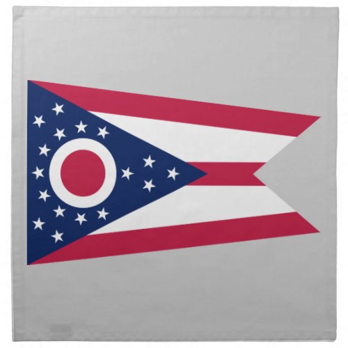 Ohio Flag US State Buckeye on American silver Cloth Napkin