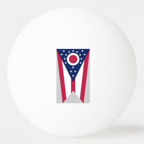 Ohio Flag US State Buckeye on American silver Ping Pong Ball