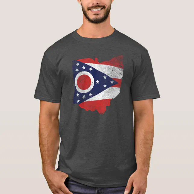 Ohio Flag Worn T-Shirt | Zazzle