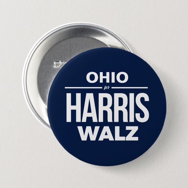 Ohio for Harris Walz Button (Front & Back)