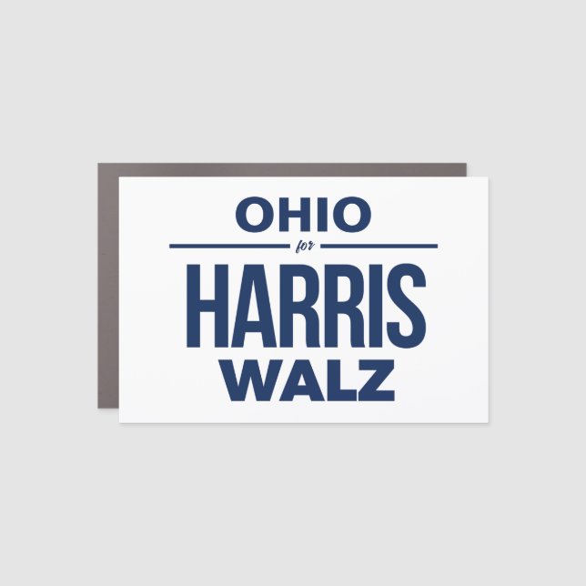 Ohio for Harris Walz Car Magnet (Front)