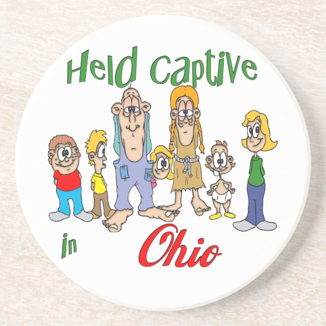 Ohio Funny Trailer Park Sandstone Coaster (Front)