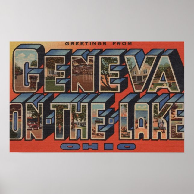 Ohio - Geneva-on-the-Lake - Large Letter Scenes Poster (Front)