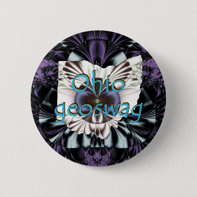 Ohio Geoswag Swags Geocaching Gifts Treasure Button (Front)