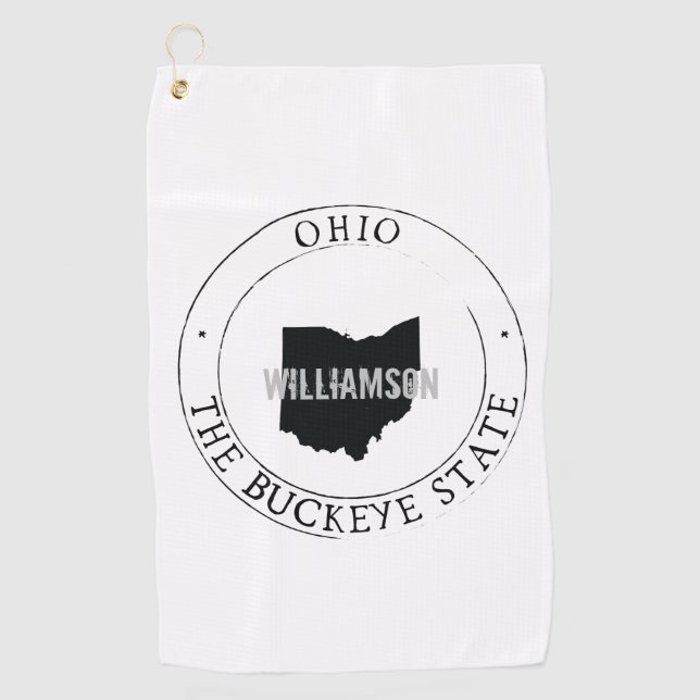 Ohio Golf Towel State Personalized (Front)