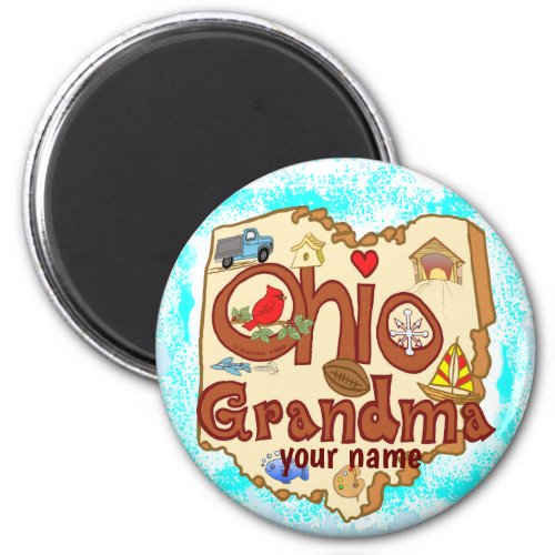 Ohio Grandma custom name magnet