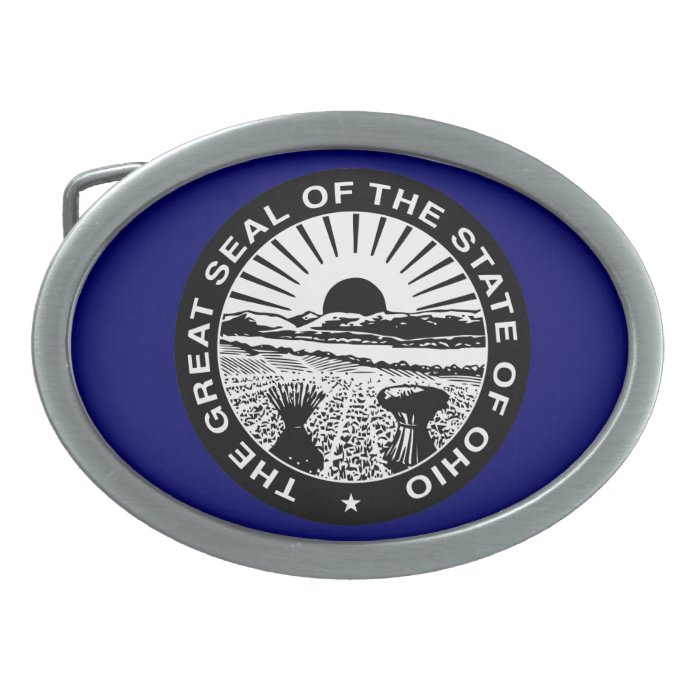 Ohio Great Seal Oval Belt Buckles