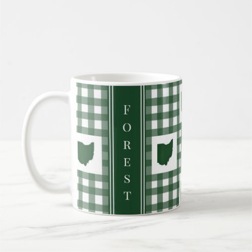 Ohio Green Gingham Coffee Mug