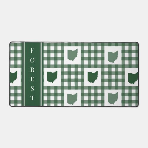 Ohio Green Gingham Desk Mat