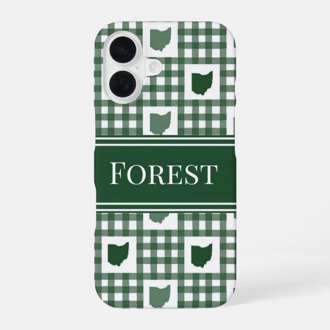 Ohio Green Gingham iPhone Case (Back)