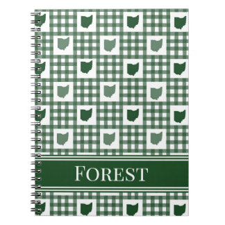 Ohio Green Gingham Notebook