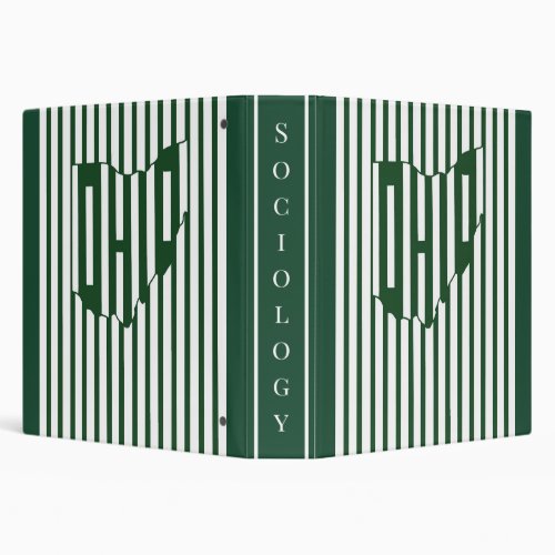 Ohio Green Stripe 3 Ring Binder