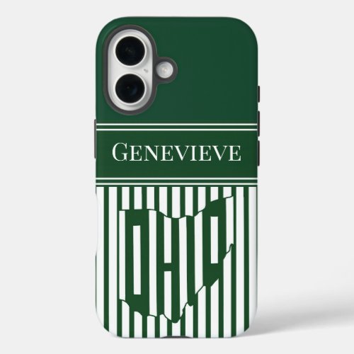 Ohio Green Stripe iPhone 16 Case