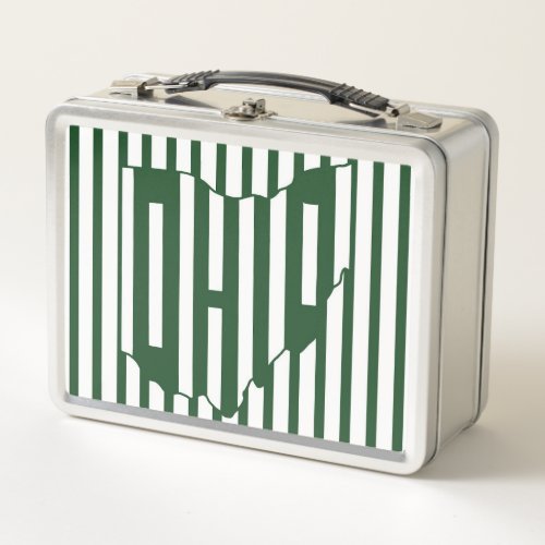 Ohio Green Stripe Metal Lunch Box
